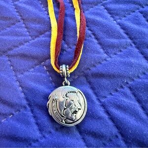 Metal FSU Seminoles Pendant Necklace with Garnet & Gold Cord